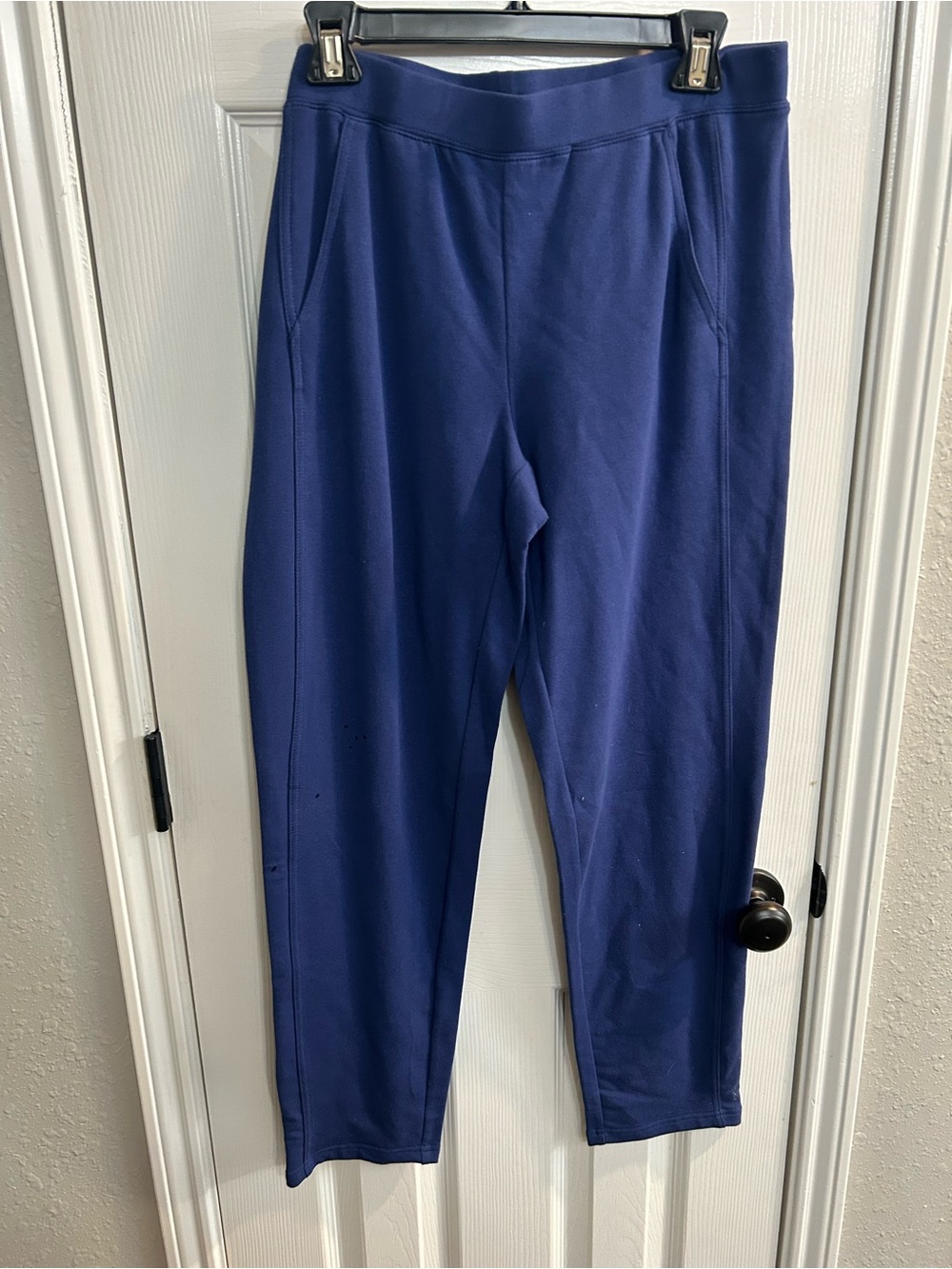 Denim & Co. Active Regular Duo Stretch Pants with Side Pocket Navy Sz Medium